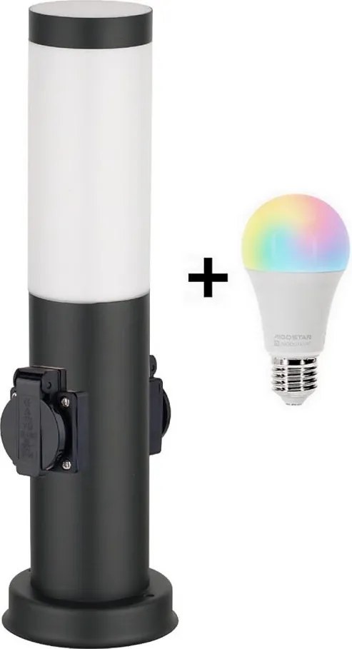 Brilagi - LED RGBW kültéri lámpa, 2 foglalattal, 1xE27/15W/230V, 40 cm, IP44, fekete