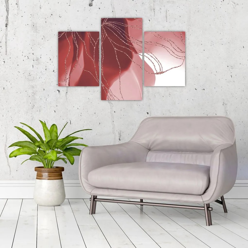 Kép - Piros absztrakt virág N⁰1 (90x60 cm)