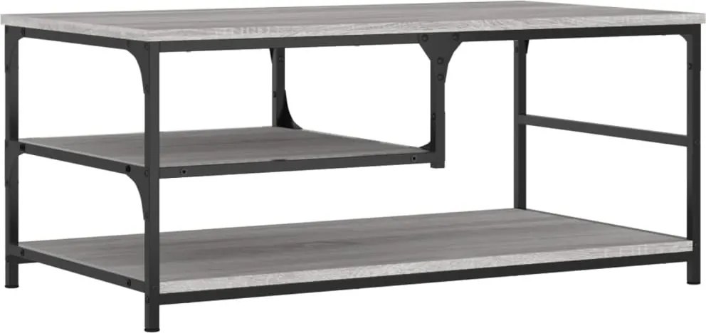 vidaXL szürke sonoma színű szerelt fa dohányzóasztal 90 x 49 x 40 cm