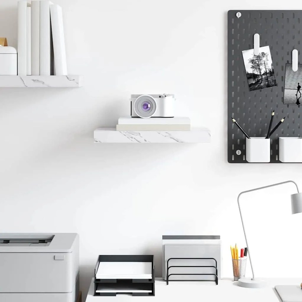 Falpolc Falra szerelhető Fehér márvány 40 x 23,5 x 4 cm Faanyag