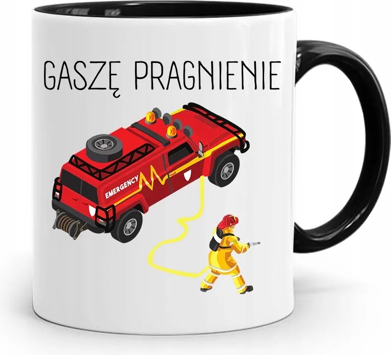 Bögre Fekete Ajándék Tűzoltónak Oltó Vágy nyomott mintával