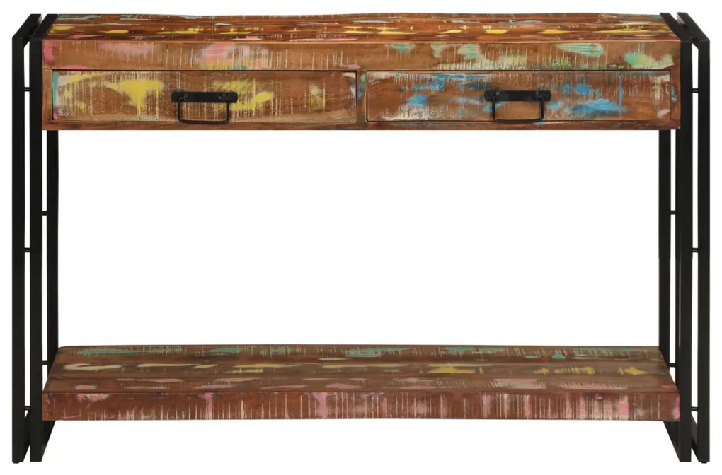 Többszínű Konzolasztal 120x33x75 cm Tömör újrahasznosított fa