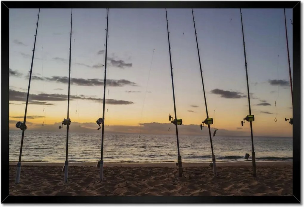 Poszterek keretben 60x40 Kilátás az álló horgászbotokra