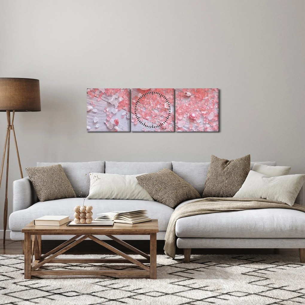 Kép - Tengerparti hangulat rózsaszín árnyalatokban (órával) (90x30 cm)