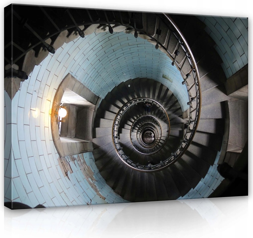 Vászonkép 100x75 Spirális lépcső kilátás felülről mélység perspektíva építészet