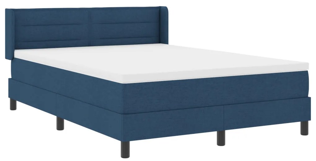 Boxspring Ágy Matrac Szettel - Kék - 140 x 200 cm - Szövet