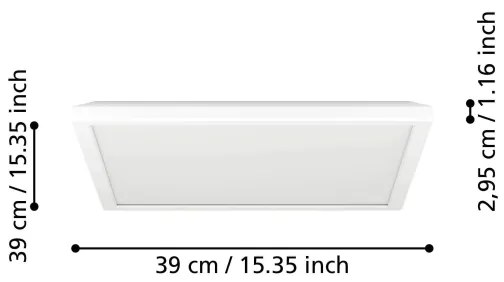 Eglo 901475 -LED RGBW mennyezeti fürdőszobai lámpatest ROVITO-Z 17,6W/230V 39x39cm IP44 fehér