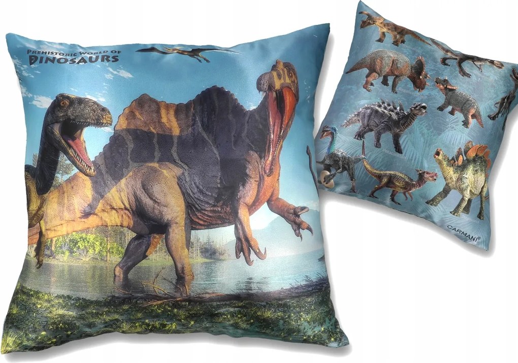 Töltettel/cipzárral ellátott párna Dinoszauruszok 12