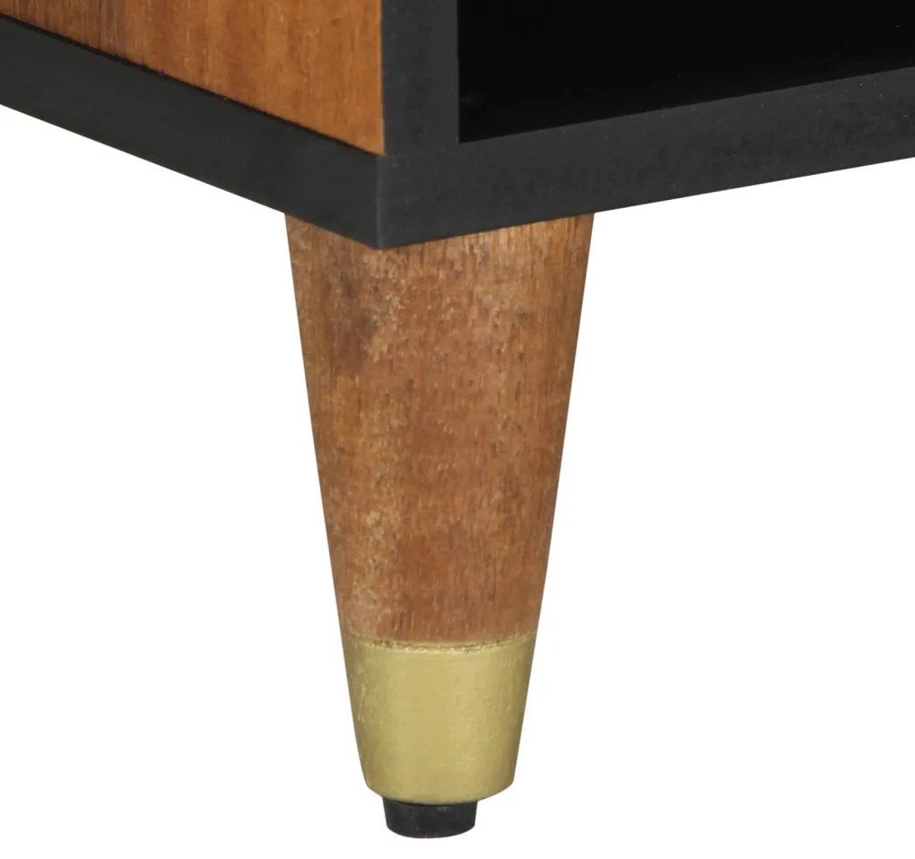 TV Szekrény Mézbarna Tömör mangófa, MDF 80 x 33 x 46 cm