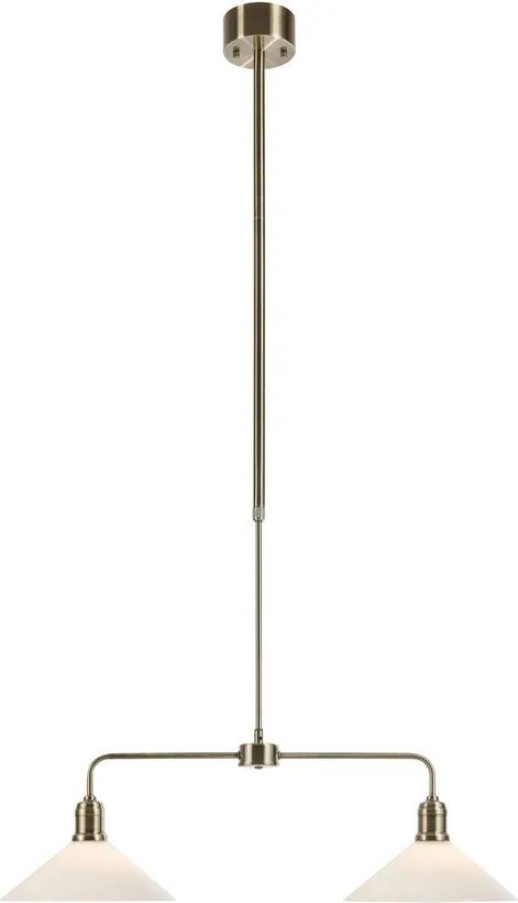 Fehér-sárgaréz színű fém függőlámpa üveg búrával Vela – Markslöjd