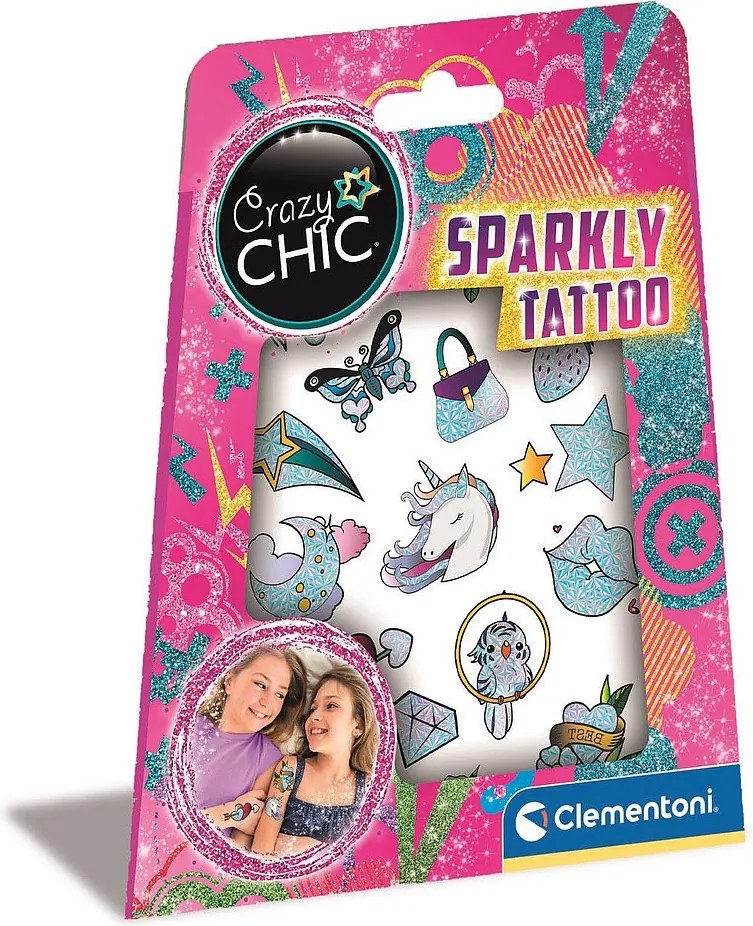 Crazy Chic Sparkly csillámos tetoválás Clementoni