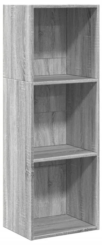 szürke sonoma színű szerelt fa könyvespolc 40 x 30 x 114 cm