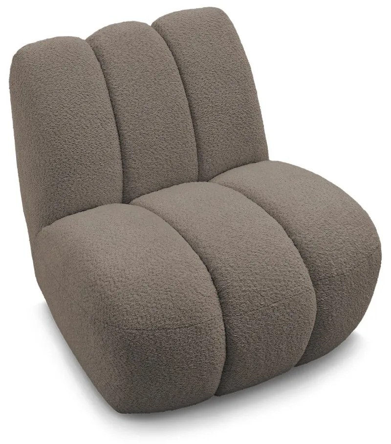 Szürkésbarna buklé fotel Janissaire – Bobochic Paris