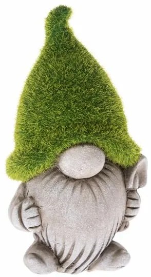 Kerti dekorációs gnóm lapáttal, kerámia, 10,5 x 18,5 x 8,5 cm