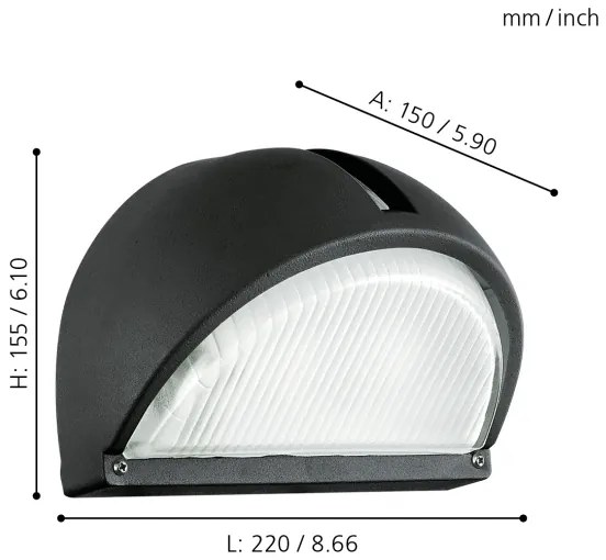 EGLO 89767 - ONJA kültéri fali lámpa1xE27/60W fekete