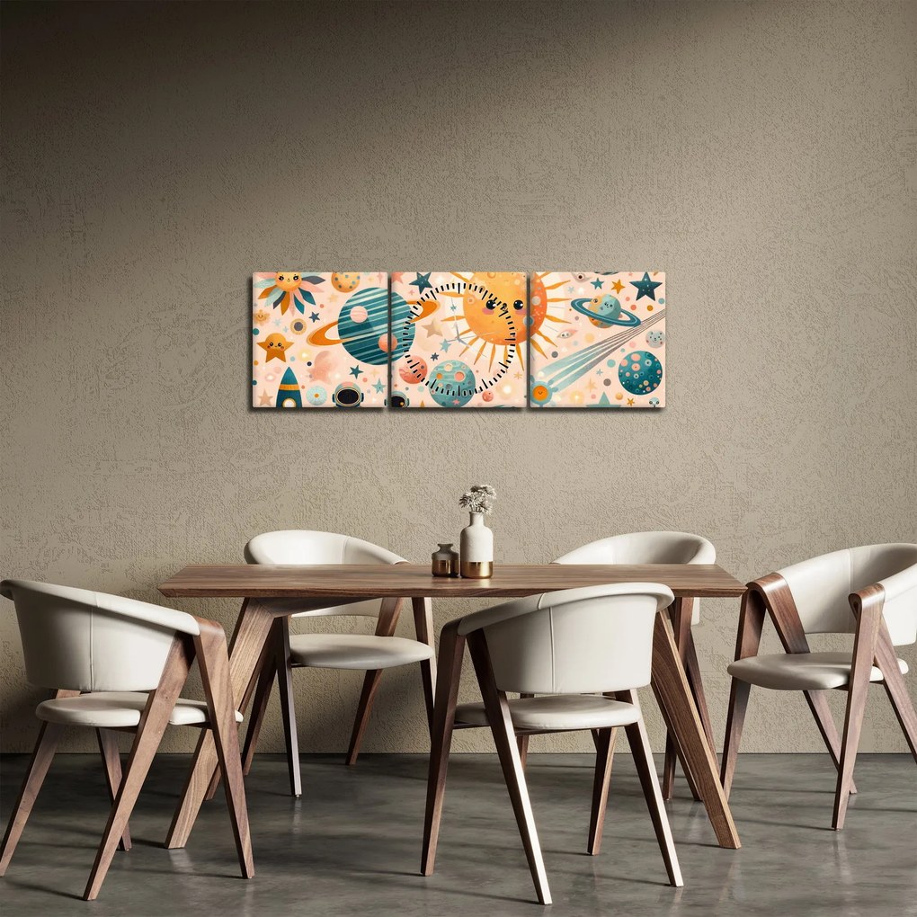 Kép - Darabok az űrből (órával) (90x30 cm)