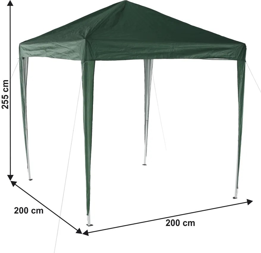Öszecsukhatós kerti pavilon, zöld, 2x2 m, TREKAN TYP 1