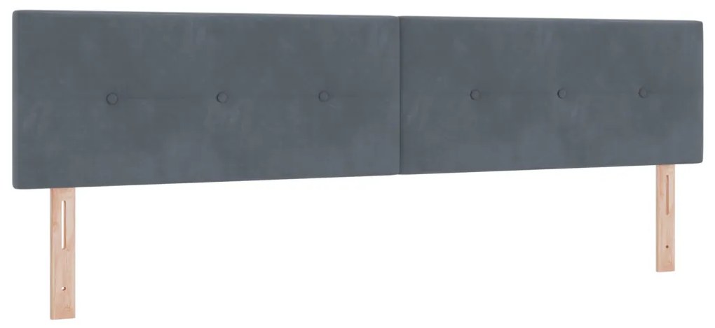 Boxspring Ágy Matraccal és LED-del Sötétszürke 200x200 cm Bársony