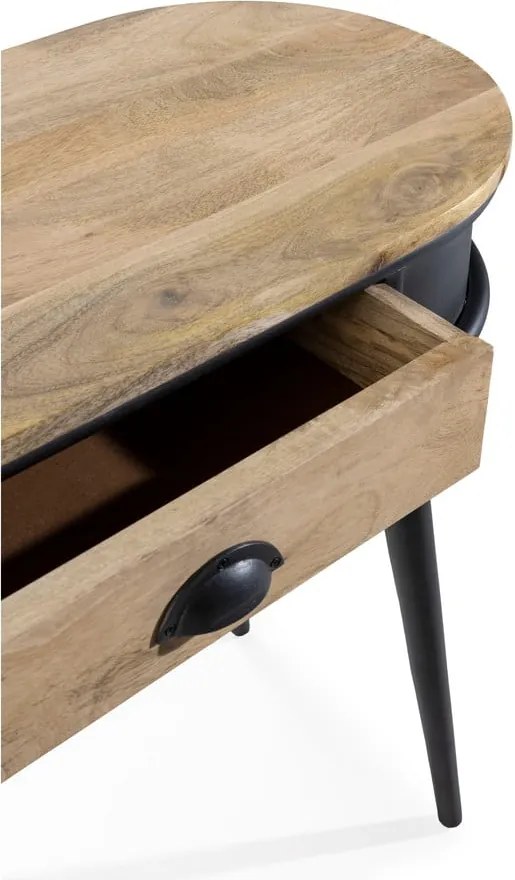 Fekete-natúr színű konzolasztal 38x90 cm Delhi – MOME