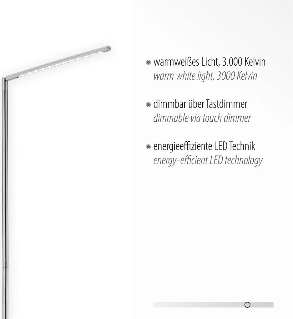 Paul Neuhaus modern állólámpa dawda ezüst pln11012-55