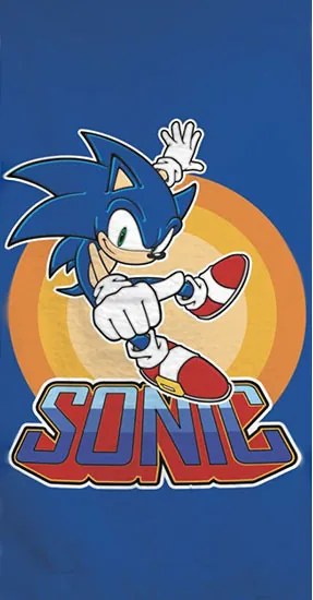 Sonic a sündisznó Power fürdőlepedő, strand törölköző 70x140cm (Fast Dry)