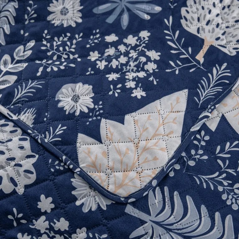 Ágytakaró INDIGO BLOOM, kék Méret: 220 x 240 cm