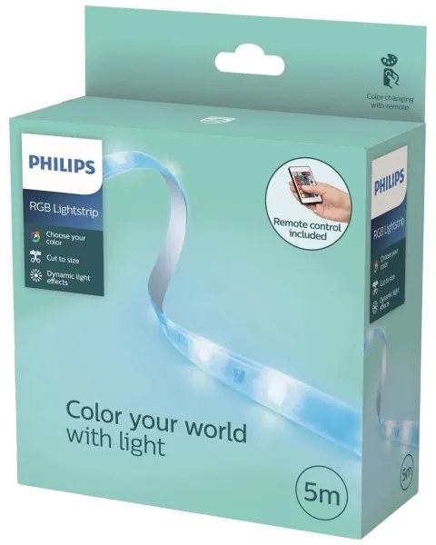 Philips - LED RGB fényerőszabályozható szalag 5m LED/12W/230V + távirányító