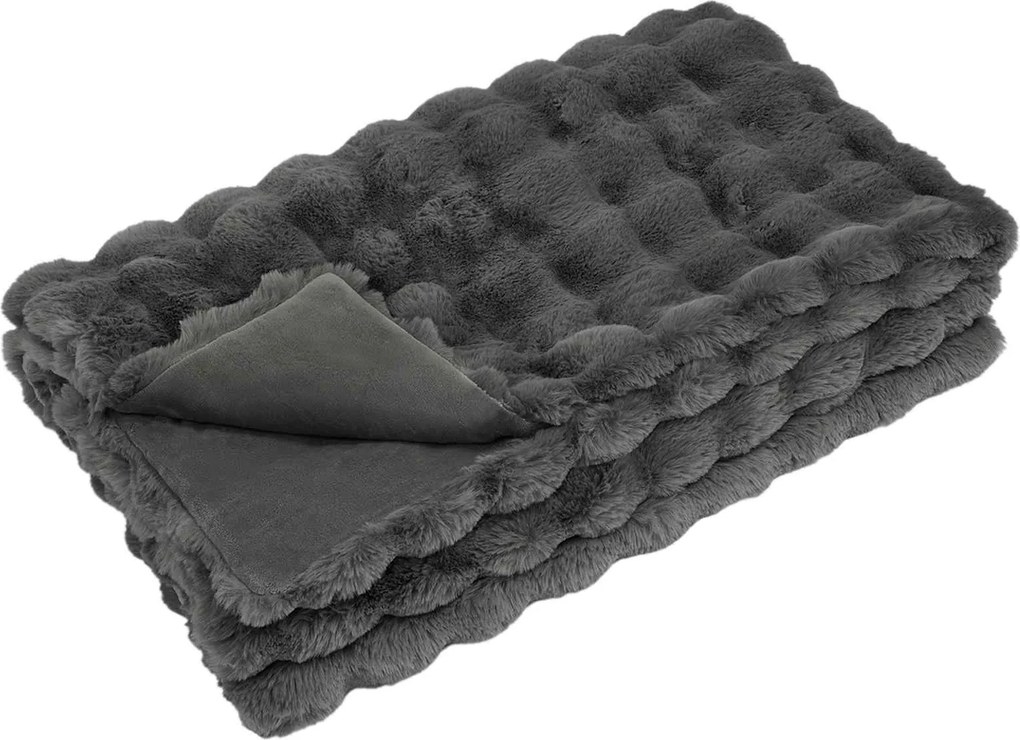 vidaXL Csúszásgátló műszőrme takaró Olite Sötétszürke 130 x 150 cm