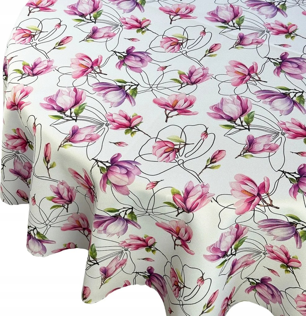 Abrosz Foltálló Tavaszi Rózsaszín Virágok Magnólia Kör Átmérő 140 cm