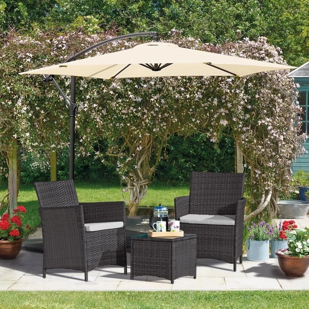 Avenberg Veneto rattan szett, fekete/szürke