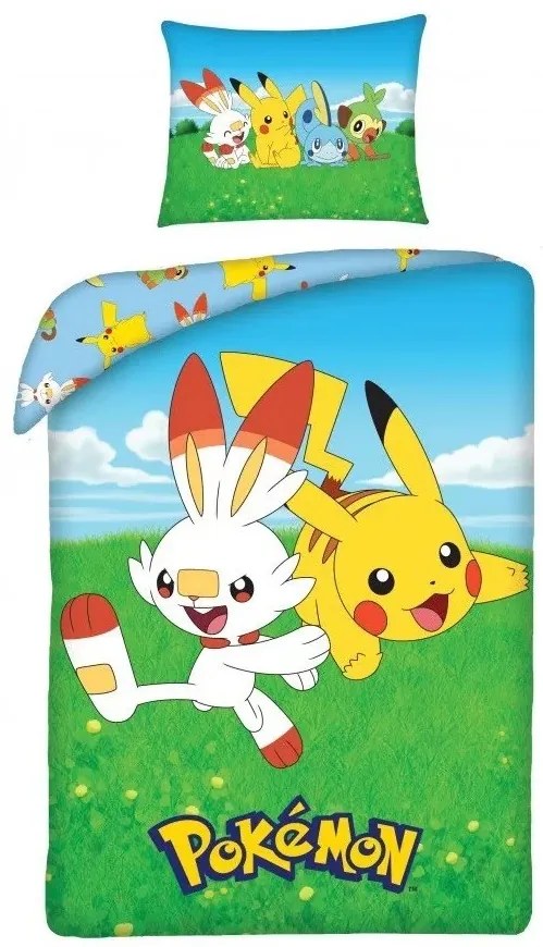 Pokémon Field ágyneműhuzat 140×200cm, 70×90 cm