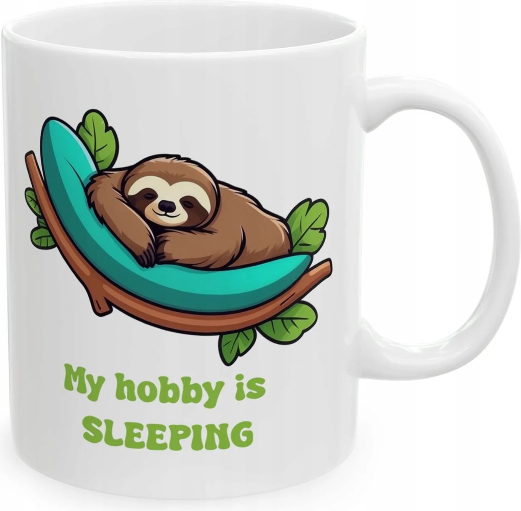 Nyomott mintás bögre alvóknak Lajhár, hobbim a spanko alvás