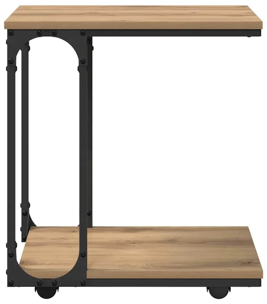 Oldal asztal polcokkal Artisan tölgy 50 x 35 x 55.5 cm Faanyag