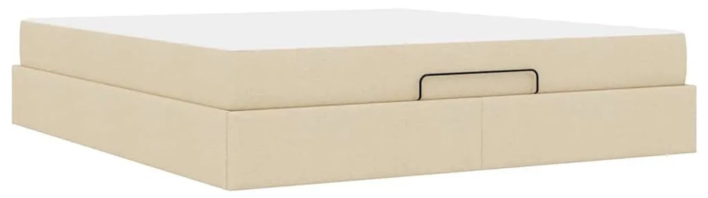 Ágykeret tárolóval Krém 180 x 200 cm szövet