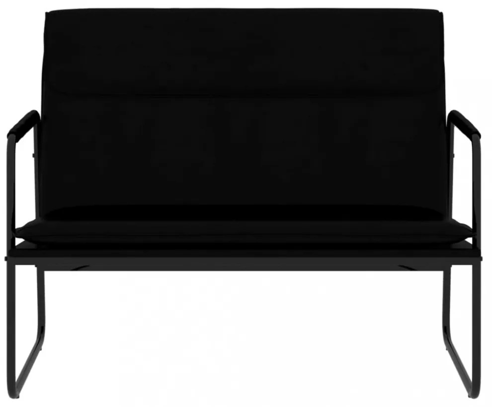 fekete műbőr pad 100 x 64 x 80 cm