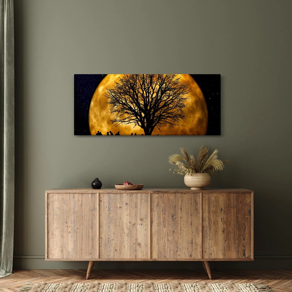 Holdok és sziluettek képe (120x50 cm)