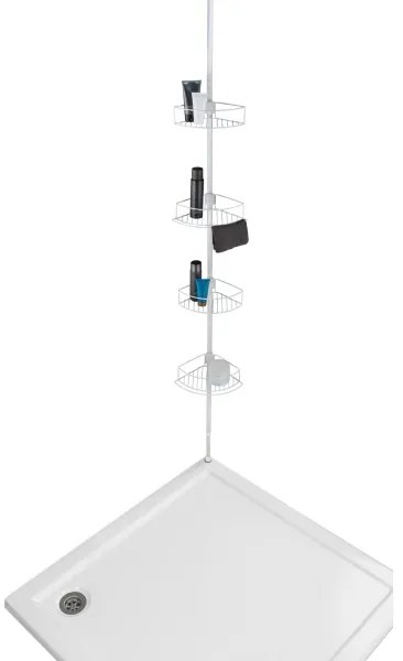 WENKO 26015100 - DOLCEDO sarokpolc 31x230 cm rozsdamentes acél/fehér