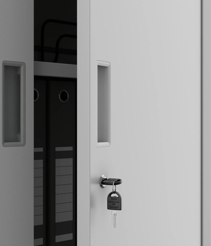 Irodai iratszekrény 4 polccal, szürke, 1750x800x400 mm: JAN