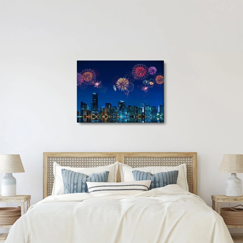 Kép - tűzijáték Miamiban (70x50 cm)
