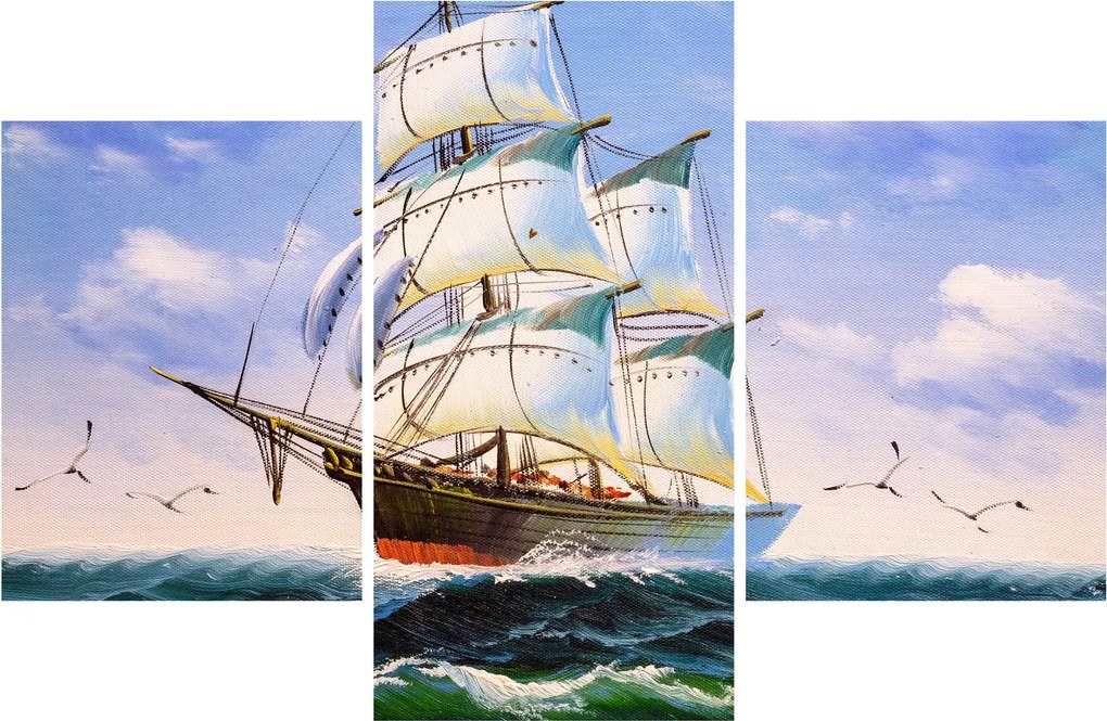 Kép egy hajóról a hullámokon (90x60 cm)