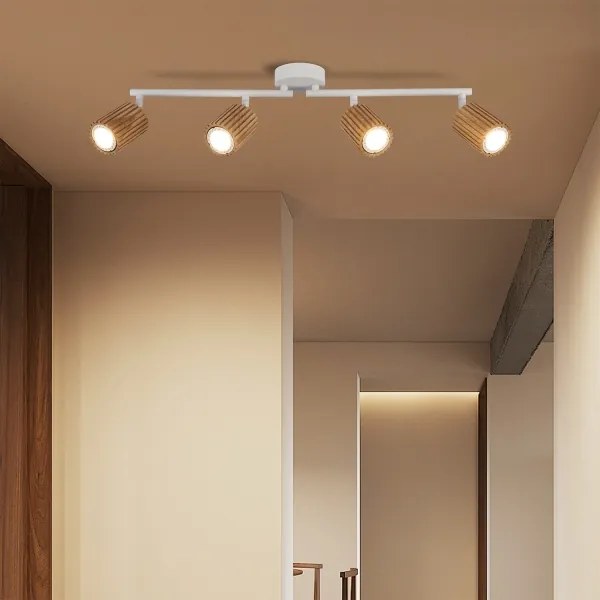 Brilagi - MODERN WOOD spotlámpa 4xGU10/8W/230V fa/fehér