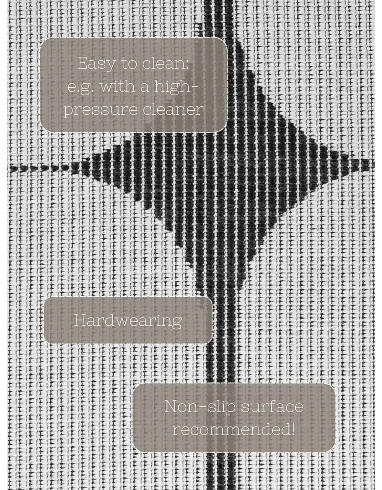 Fekete-fehér kerek kültéri-beltéri szőnyeg ø 160 cm Duet Bowen – NORTHRUGS