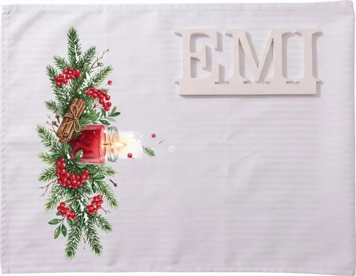 EMI Winter Cranberry damaszt terítő 35x180 cm