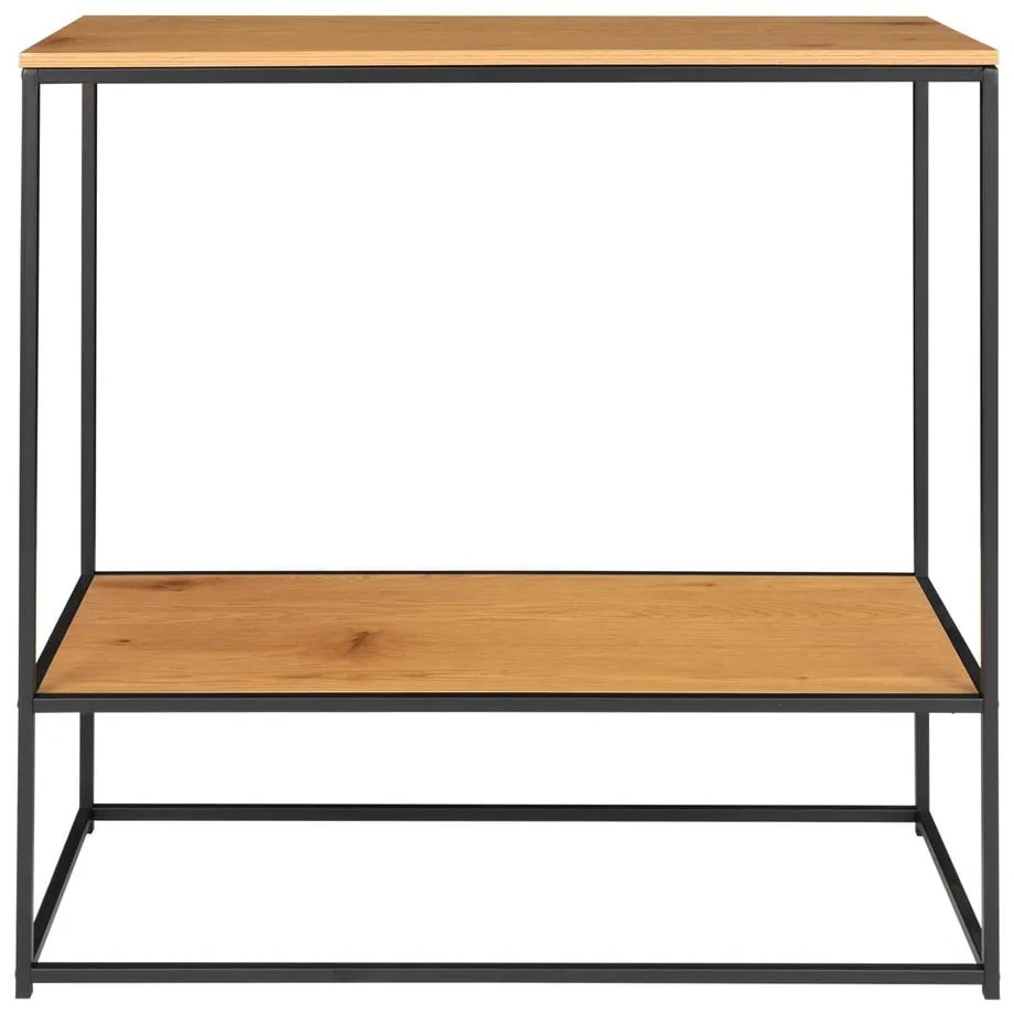Natúr színű konzolasztal tölgyfa dekoros asztallappal 80x36 cm Vita – House Nordic