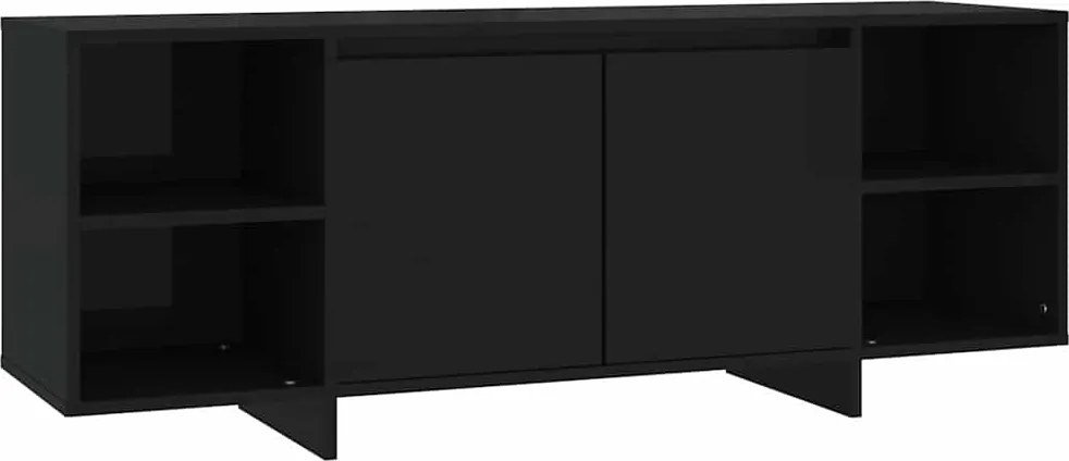 vidaXL fekete szerelt fa TV-szekrény 130 x 35 x 50 cm