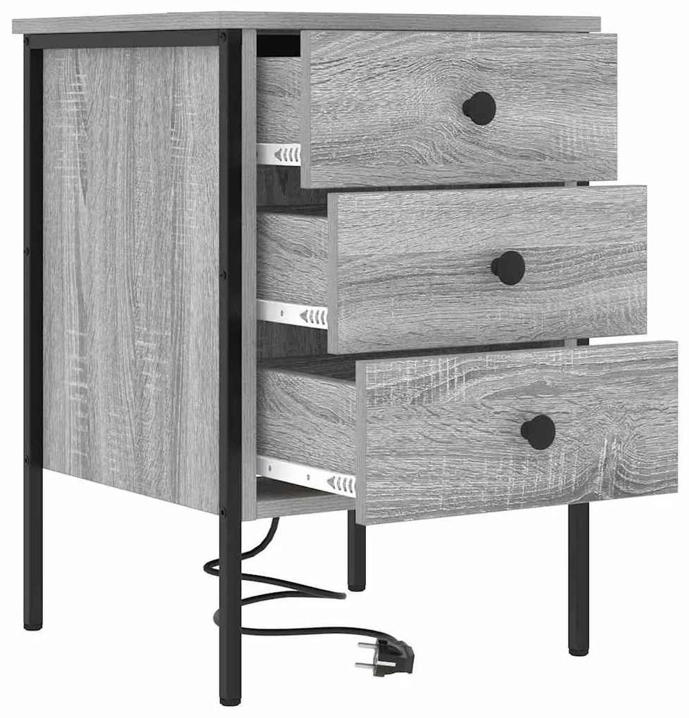 Éjjeli Szekrények 2 pcs Szürke sonoma 42 x 41 x 61 cm Faanyag