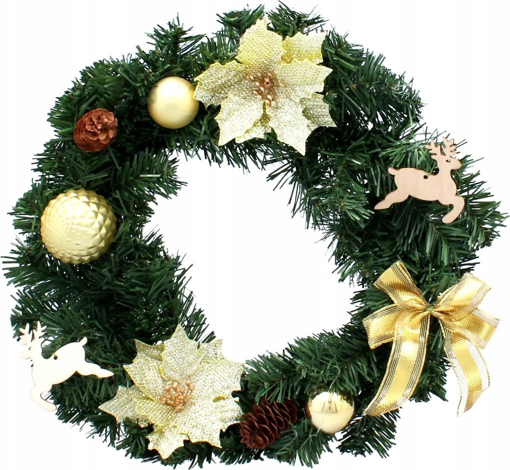 Aga Karácsonyi koszorú 40 cm Arany