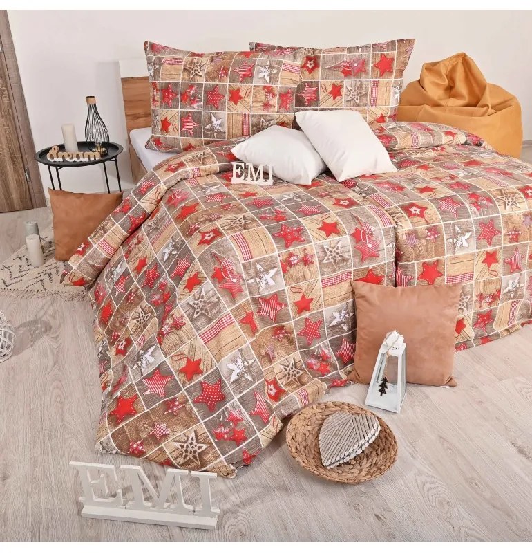 EMI Ginger karácsonyi pamut ágyneműhuzat, A standard egyszemélyes ágy szett tartalma: 1x 140x200 + 1x 70x90
