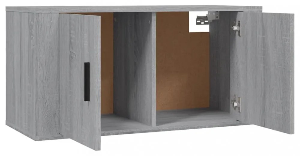 2 db szürke sonoma falra szerelhető TV-szekrény 80x34,5x40 cm