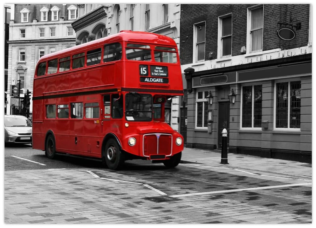 Üveg kép - London busszal (70x50 cm)